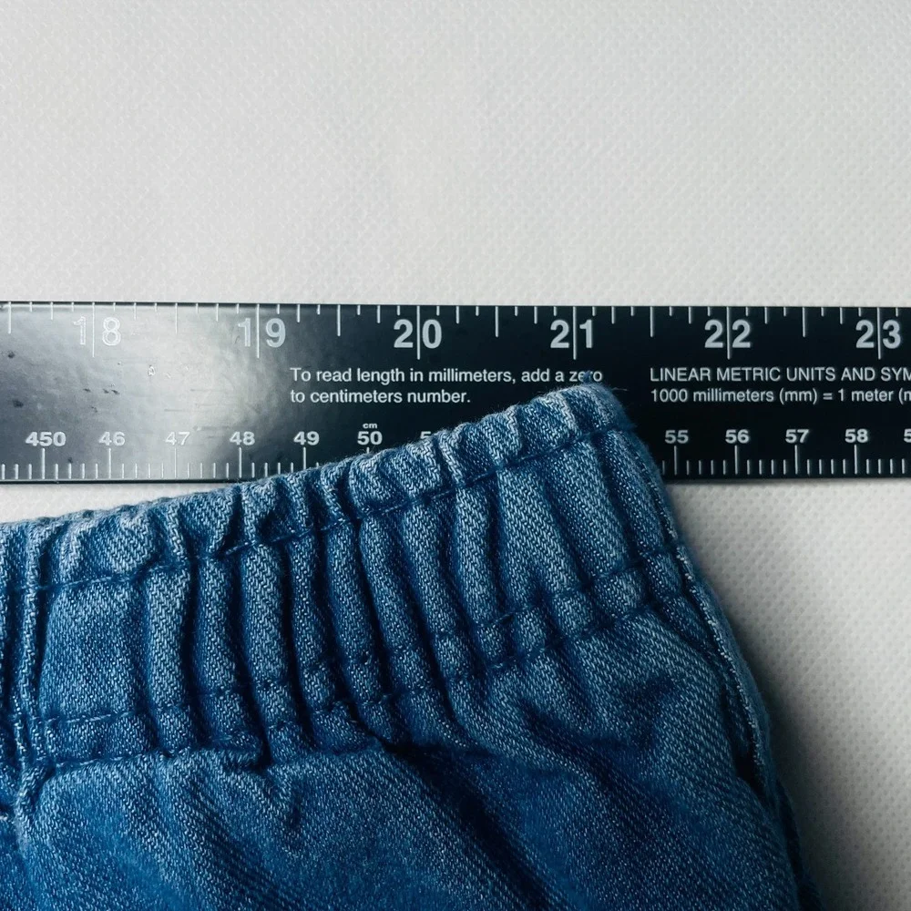 Woman Within Womens 30W Blue Elastic Waist Pull On Denim Shorts Plus Size 30